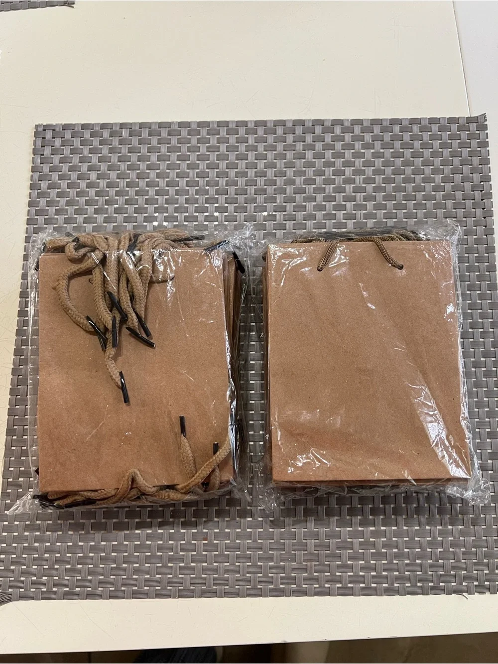 Set of 24 Small Kraft Paper Gift Bags with Rope Handles